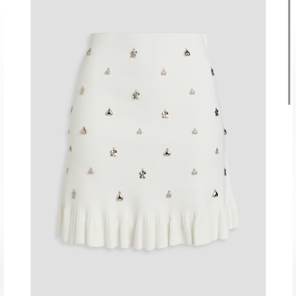 SANDRO Embellished stretch-knit mini skirt / Size 38